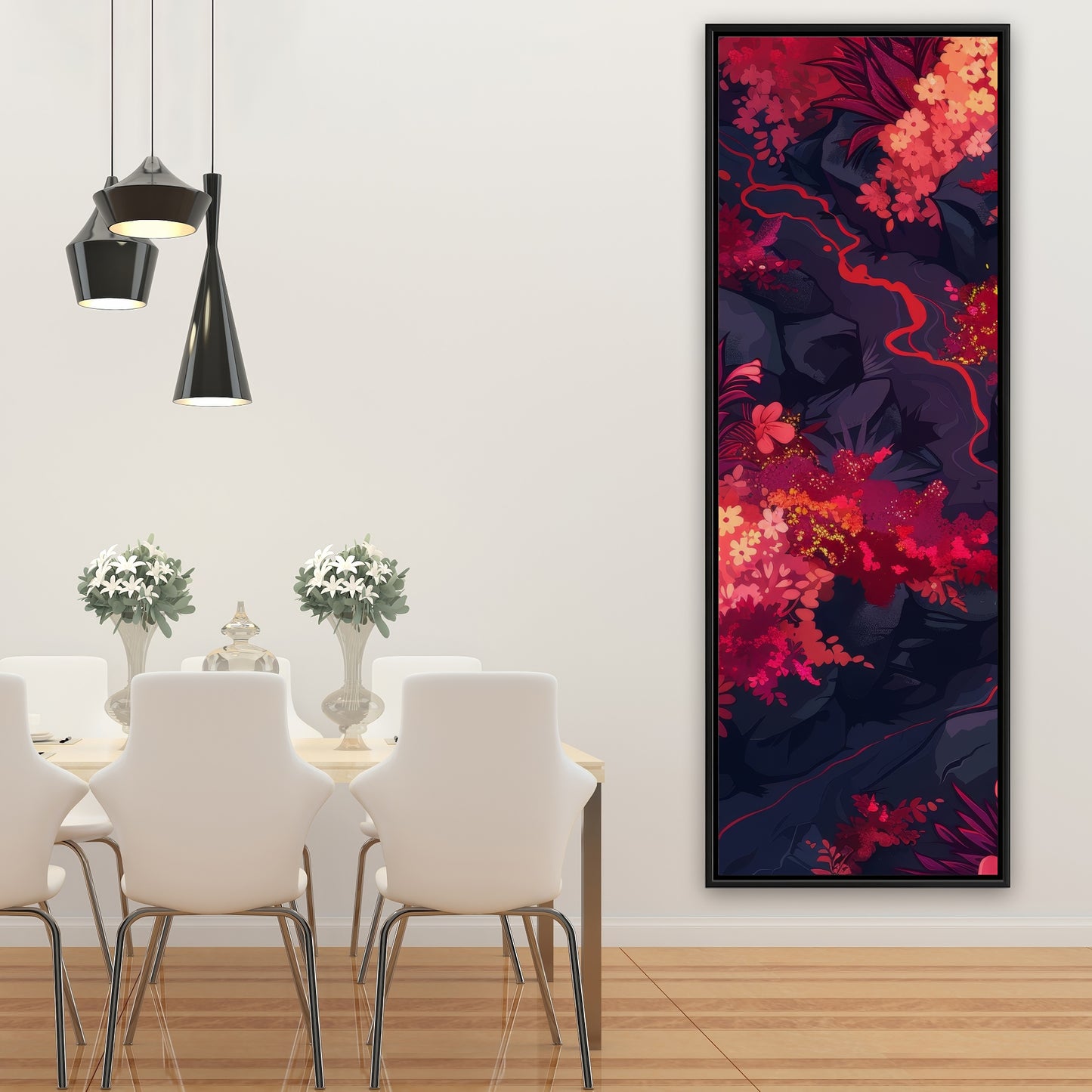 Burning plants - 36"x36" Framed canvas