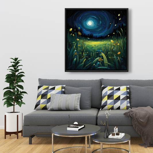 Between grass blades - 36"x36" Framed canvas