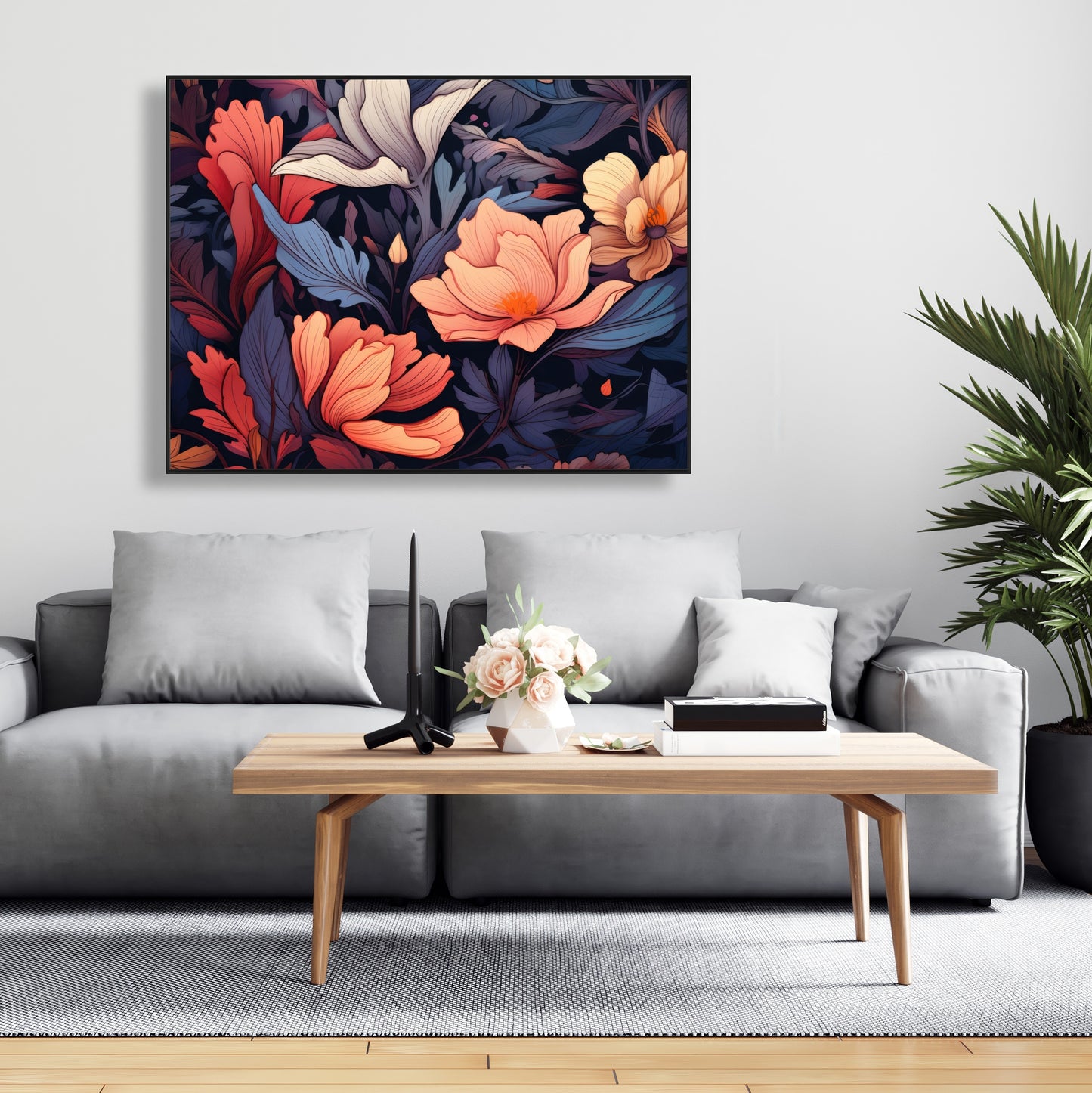 Blooming uninterrupted - 36"x36" Framed canvas