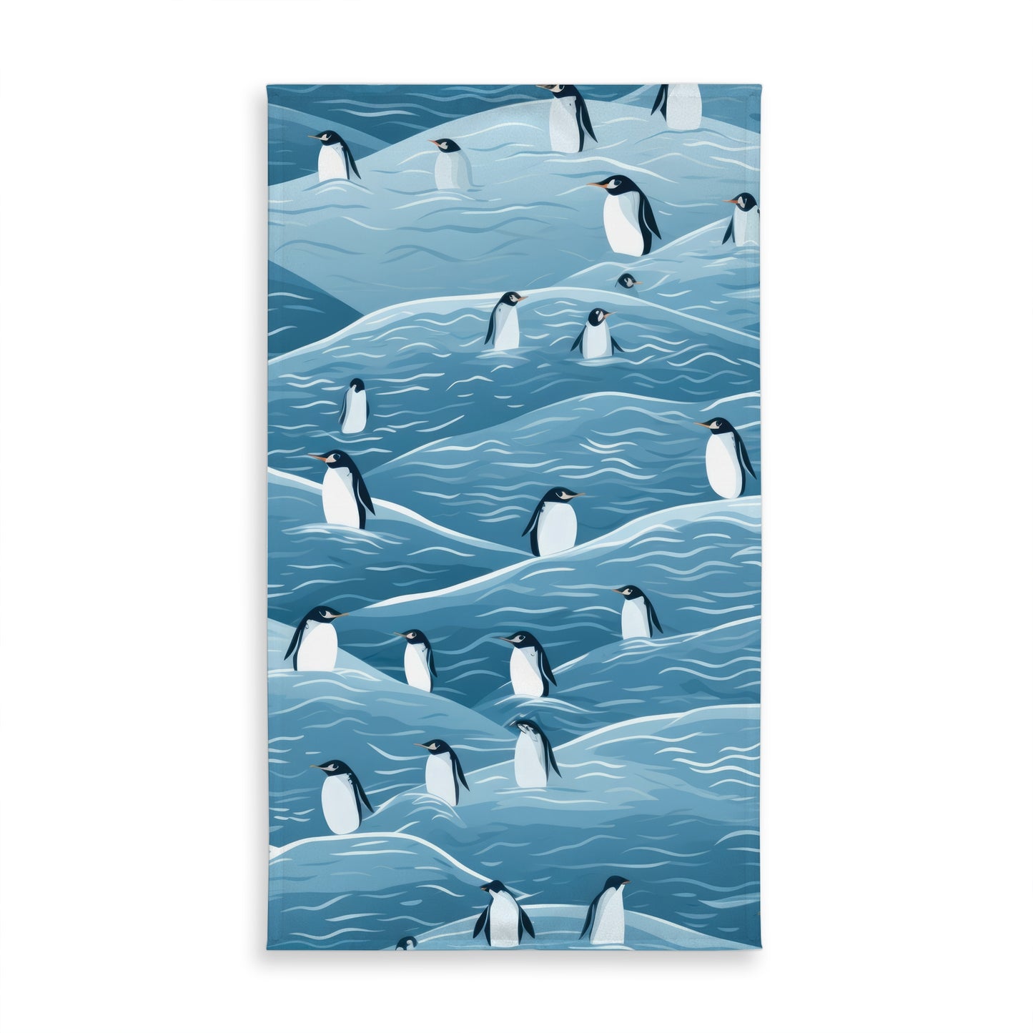 Penguins Wandering Blue Indoor Outdoor Tablecloth | Home Decor