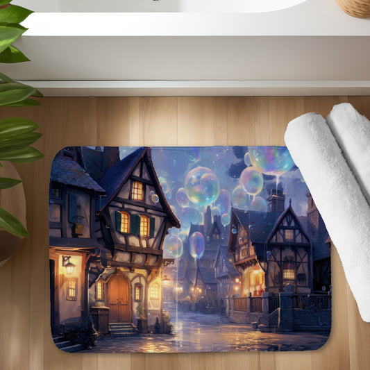 Bloopy Town Beige Bath Mat | Stylish Home Decor Essential