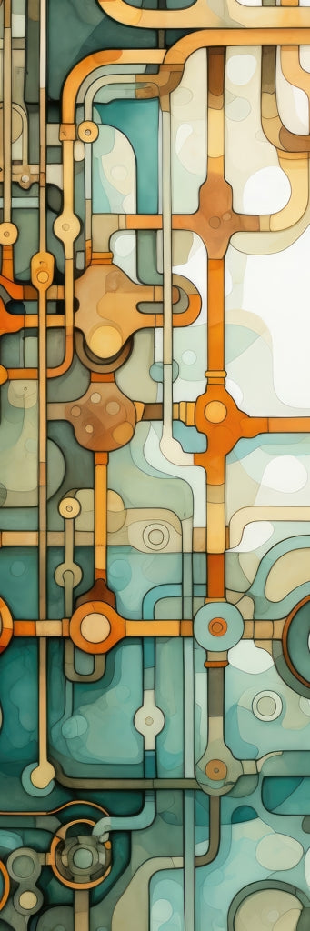 Turns and bends - Framed Canvas - Print on demand