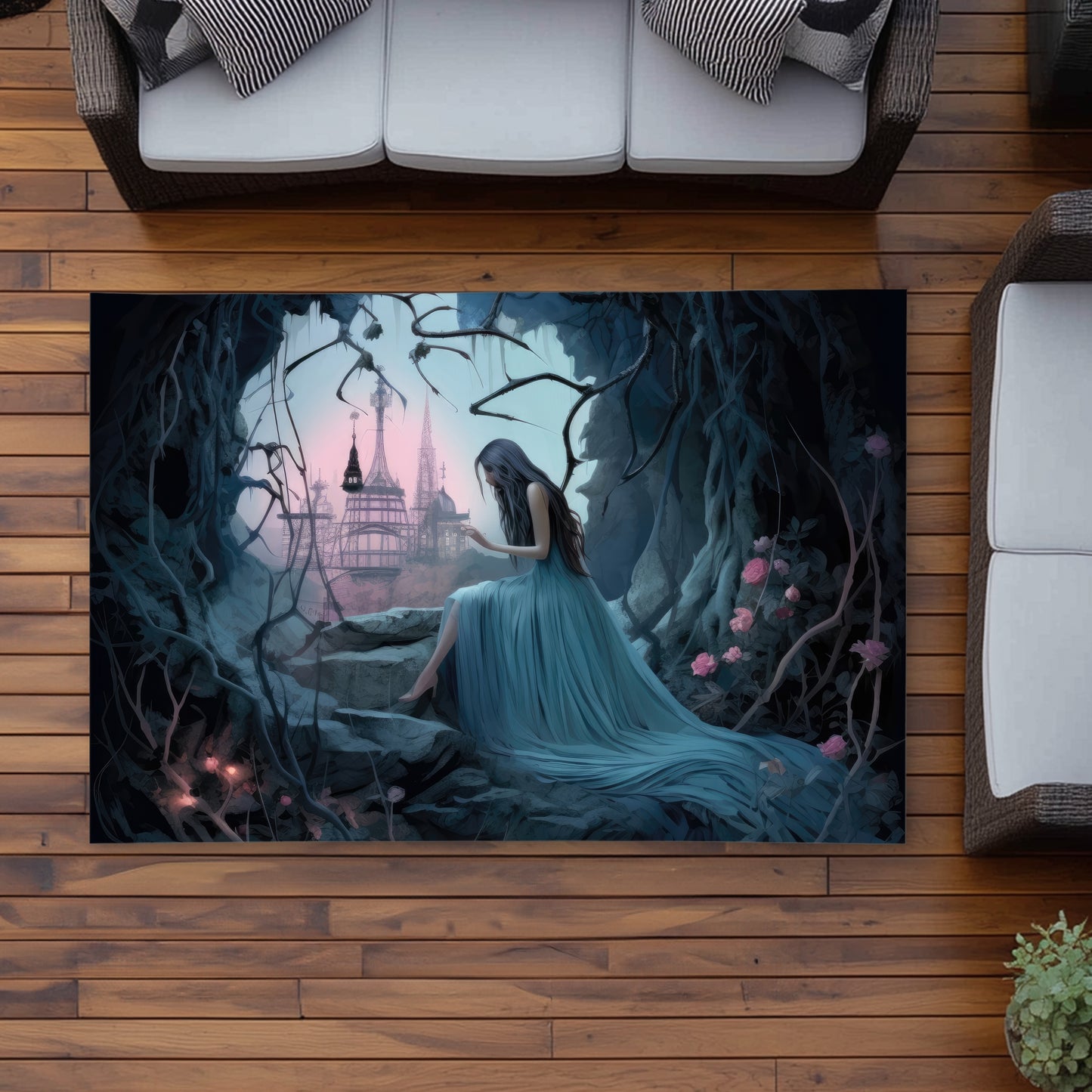 Morose Cave - Pink Outdoor Area Rug for Home Decor