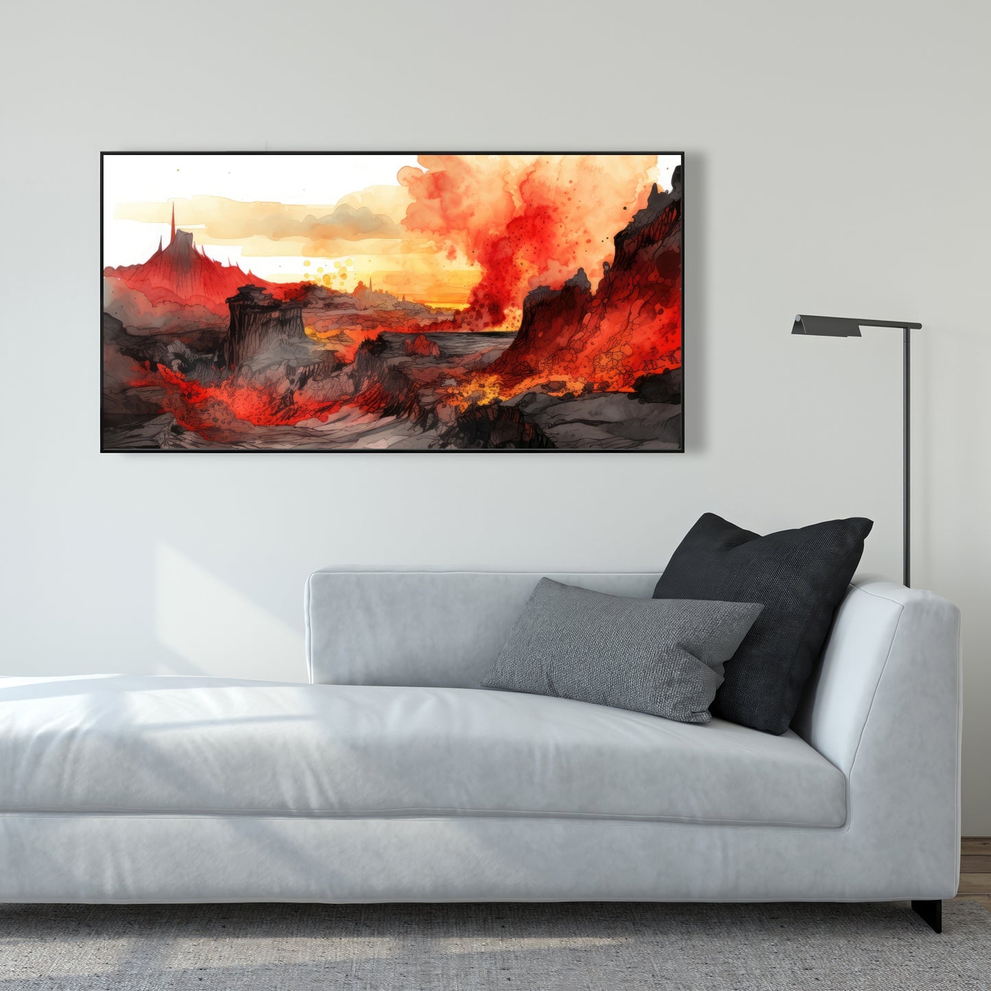 Minimalist Flow - White Framed Canvas for Home Decor
