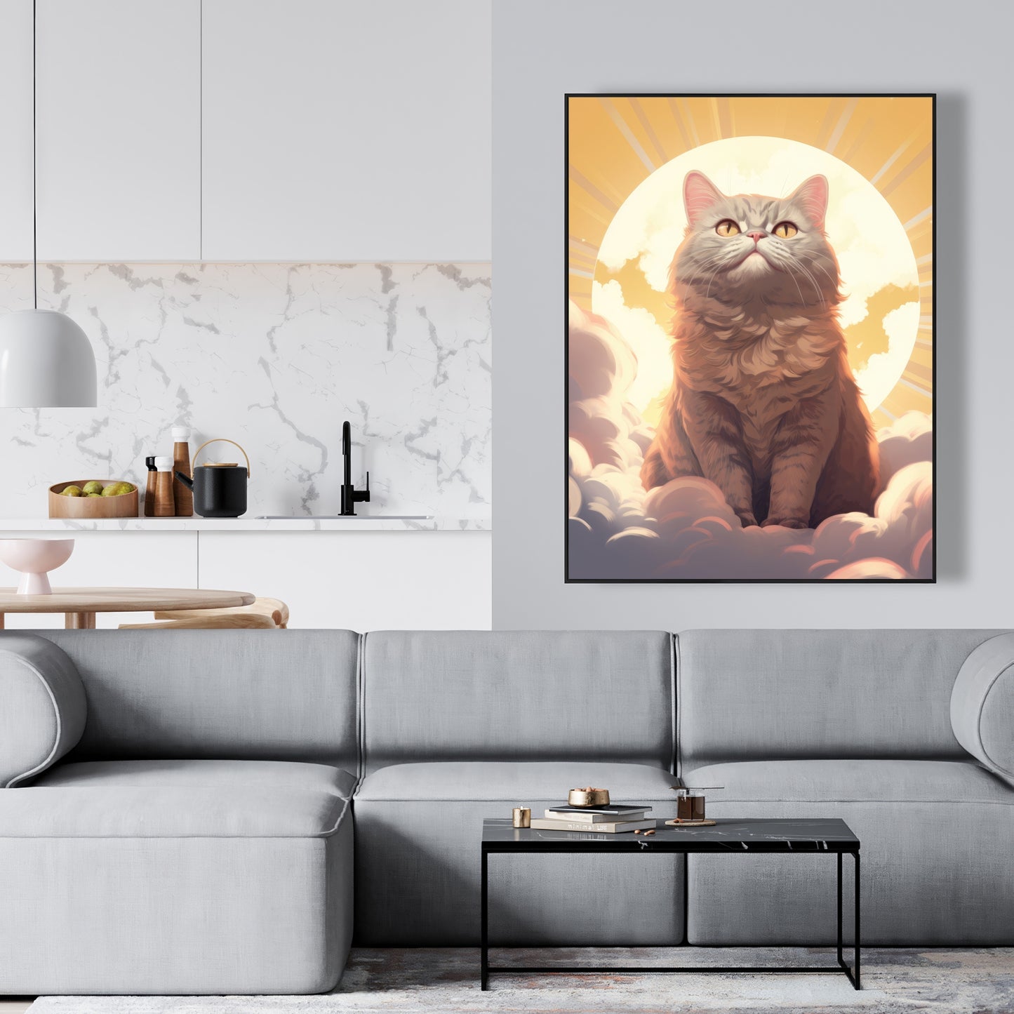Intangible purr - 36"x36" Framed canvas