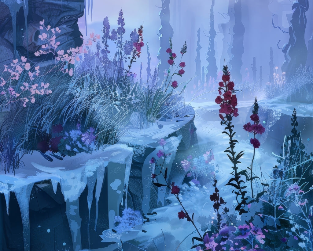 Valley of ice - Framed Canvas - Print on demand