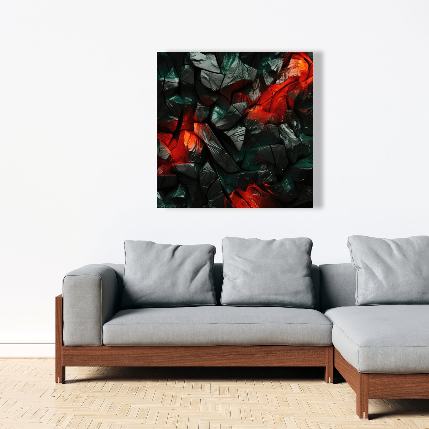 Hiding Under - Green Canvas Art for Home Decor | Stylish Design