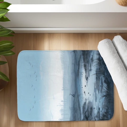 Swampy Lands Blue Bath Mat | Stylish Home Decor Accessory