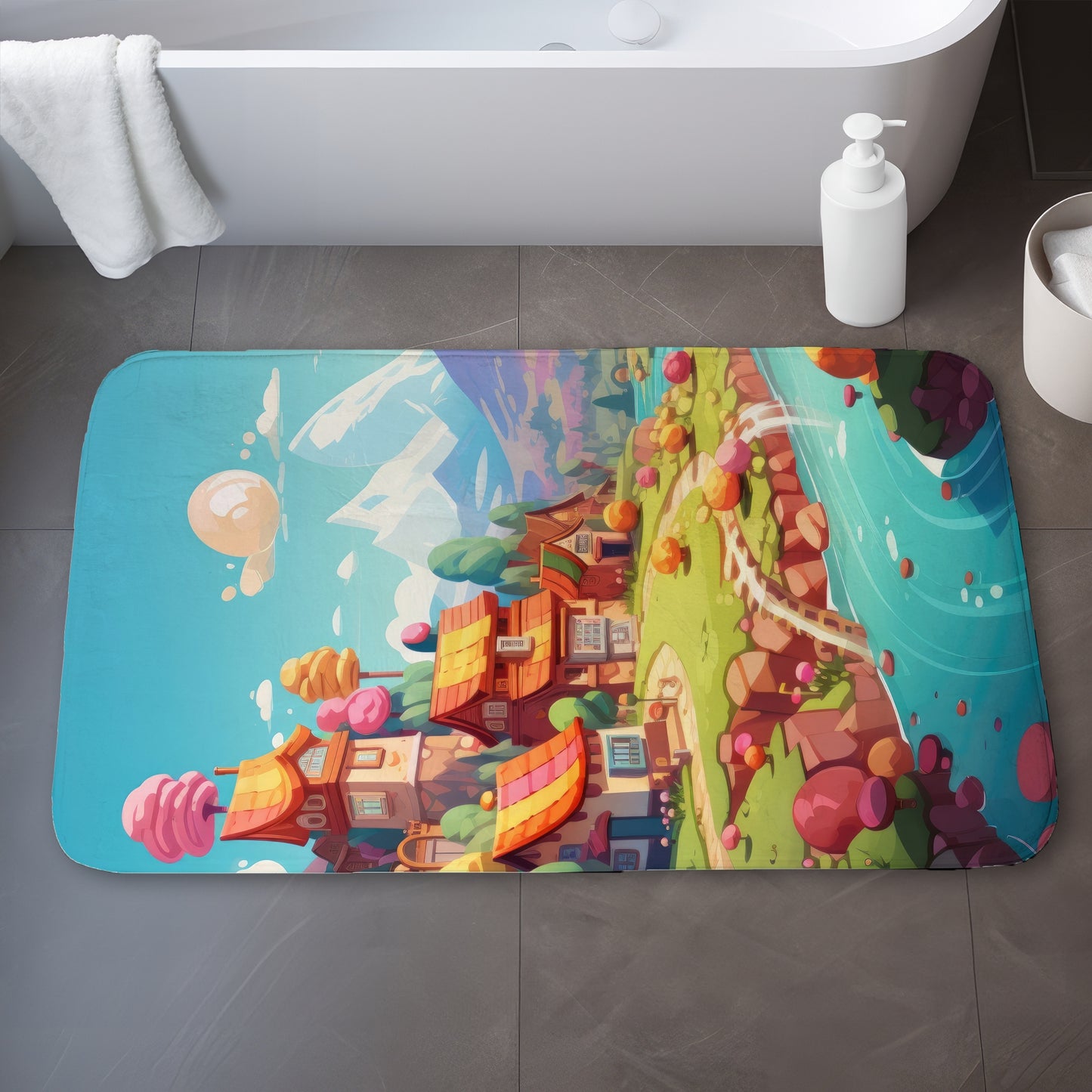 Sweet town - 17"x24" Bath mat