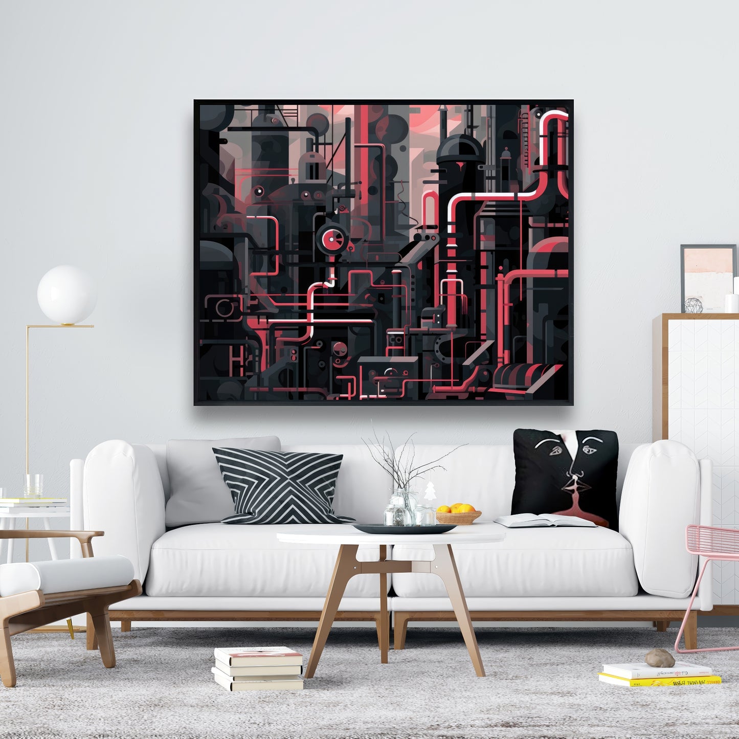 Industrial empire - 36"x36" Framed canvas