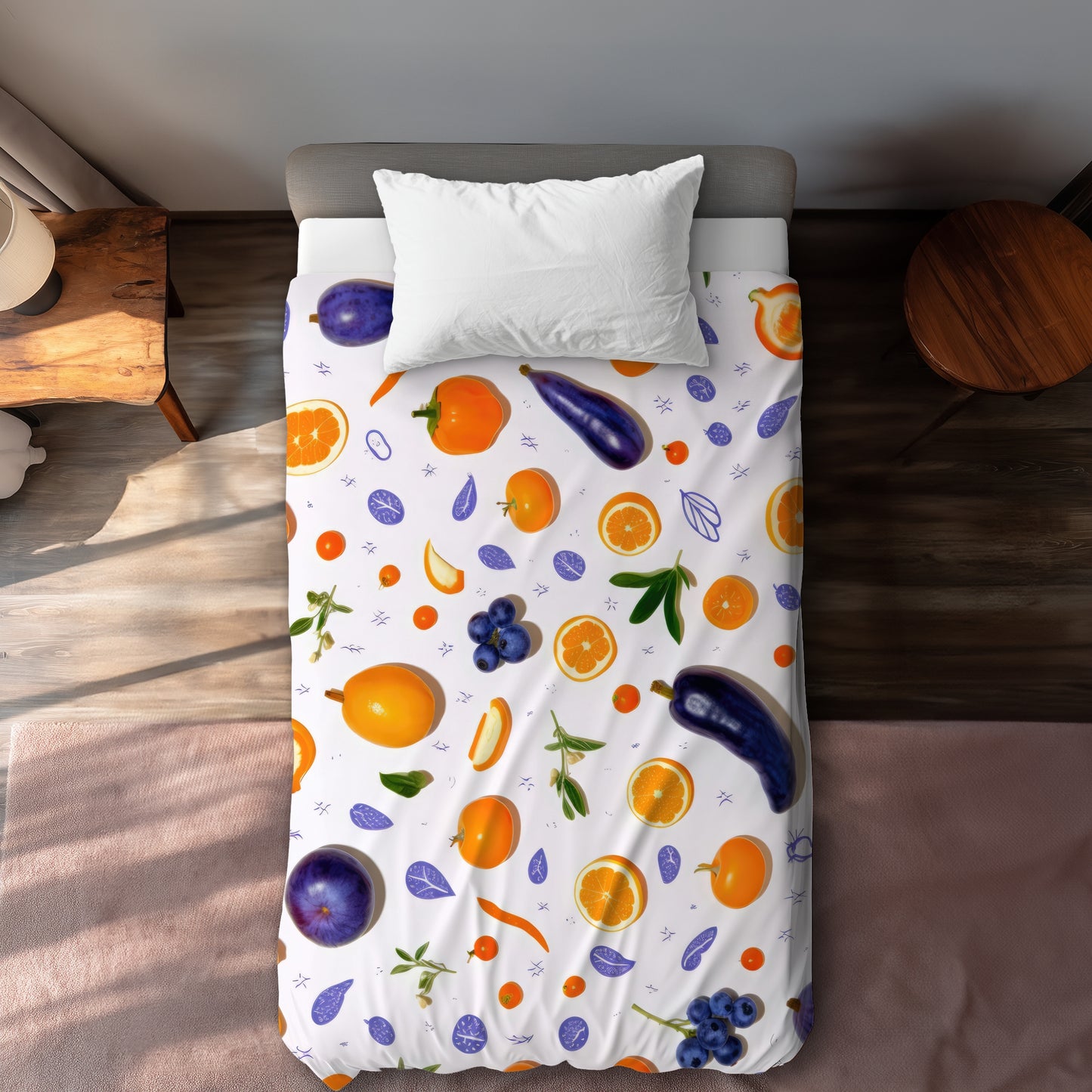 Orange and Purple White Duvet Cover | Stylish Home Decor