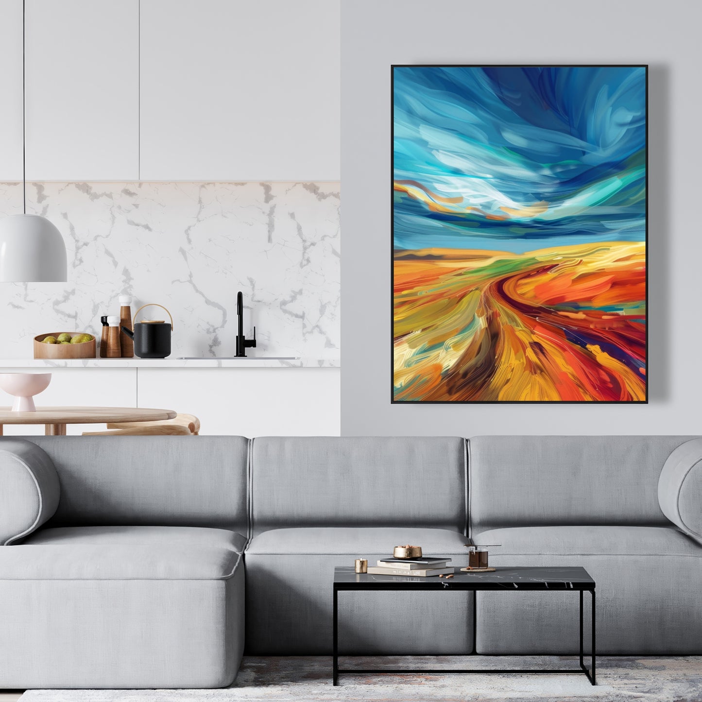 Land flow - 36"x36" Framed canvas