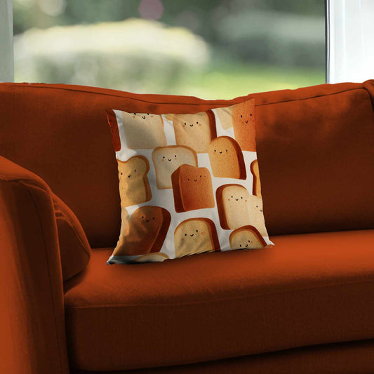 Toasty Smiles Poly Twill Throw Pillow for Cozy Decor