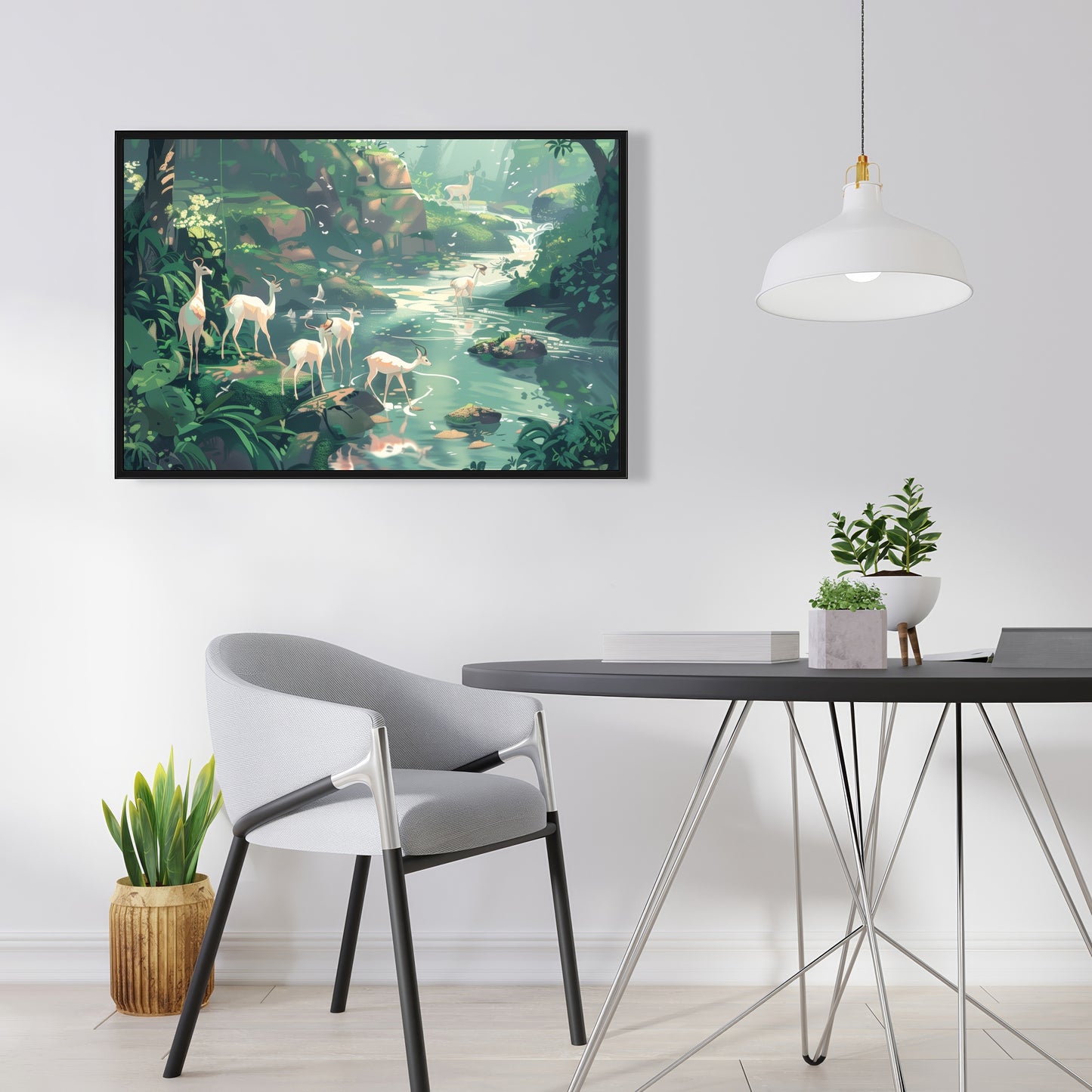 Sipping - 24"x24" Framed canvas