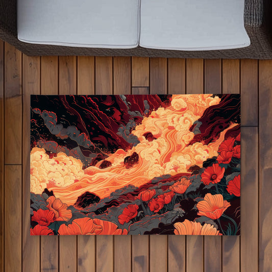 The Big Burn - Yellow Outdoor Area Rug for Home Decor