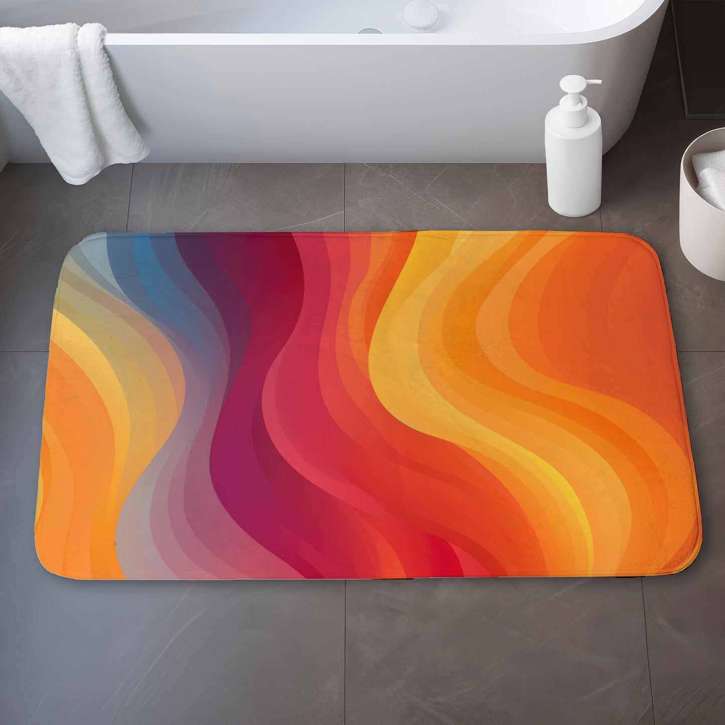 Cloudy Sky Blue Bath Mat | Stylish Home Decor Accessory