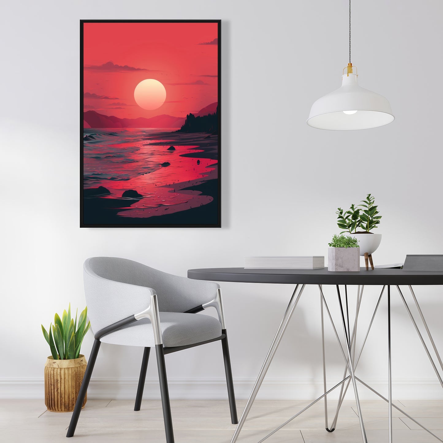 Red Sky - Red Framed Canvas for Stunning Home Decor