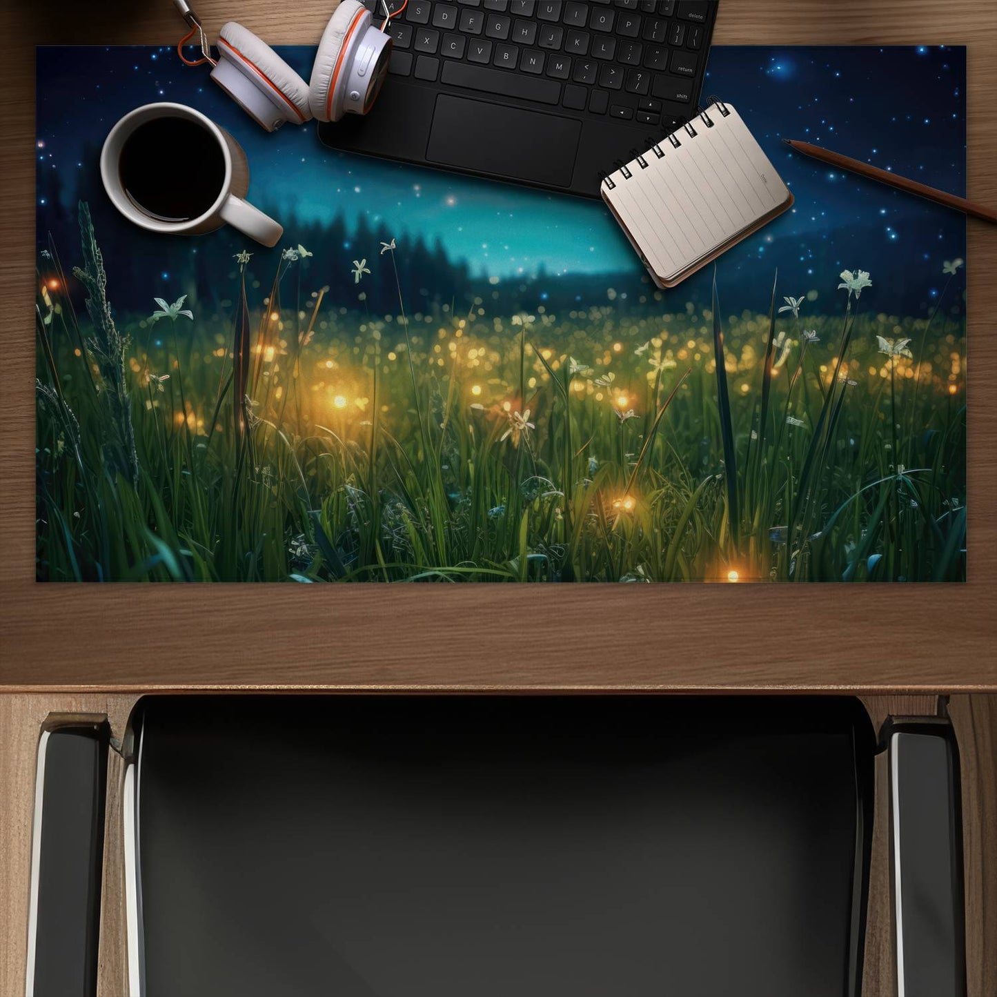 Fireflies at night - Desk Mat