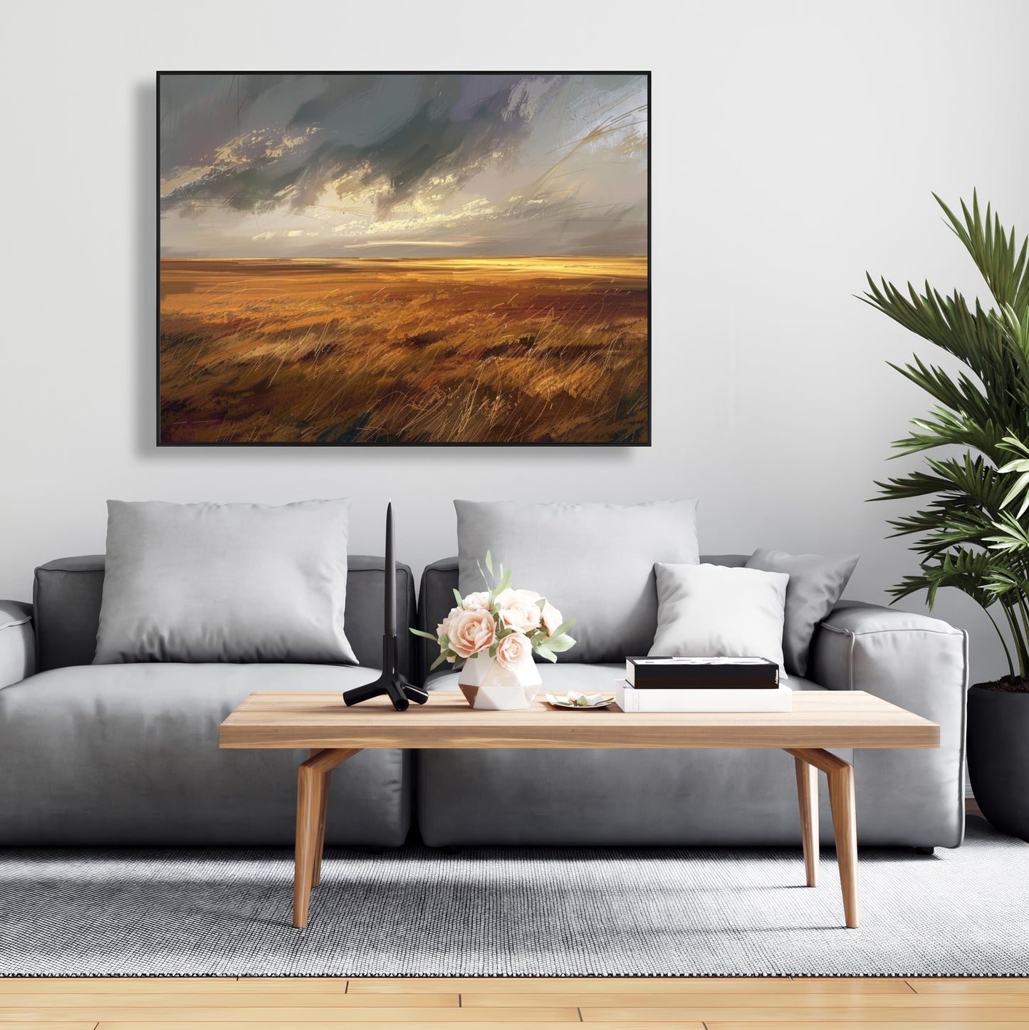 Before the storm - Framed Canvas - Print on demand