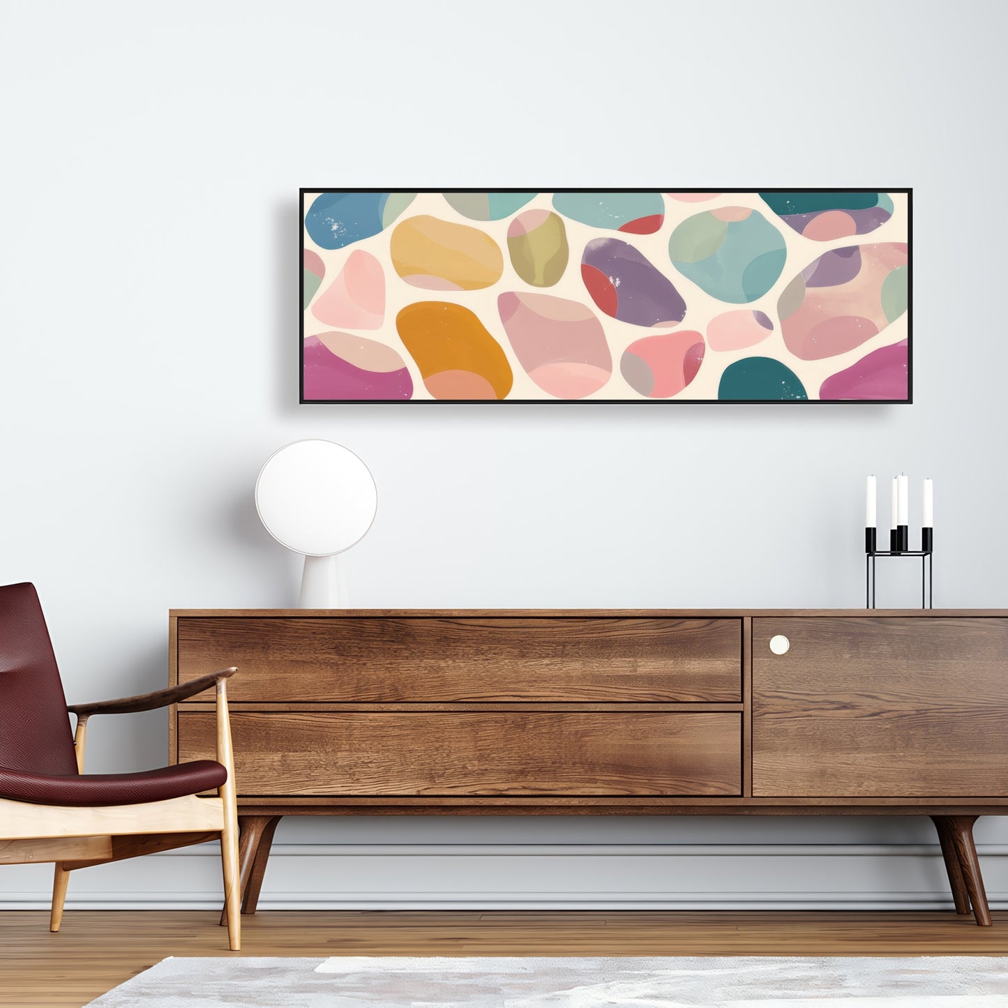 Dots and bops - 36"x36" Framed canvas