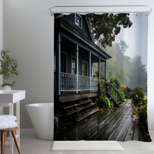 Rainy porch - Shower Curtain