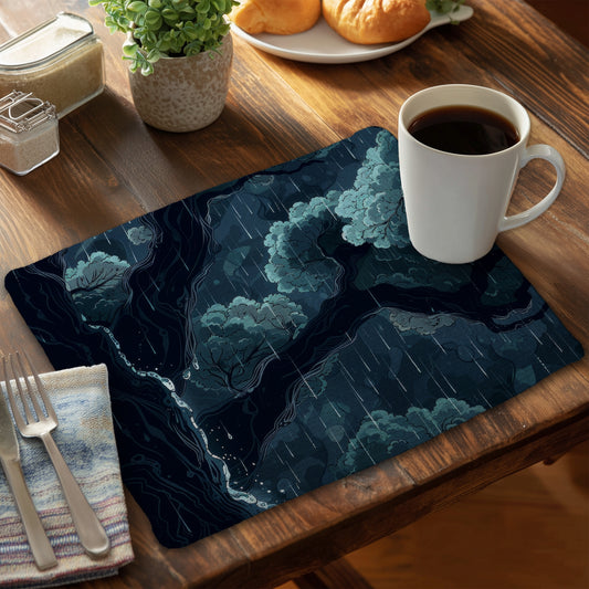 Canopy Blue Braided Polyester Placemats for Home Decor