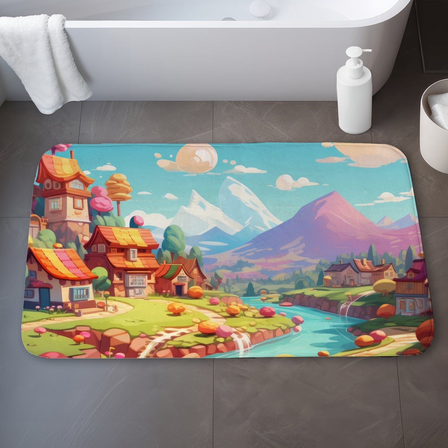 Sweet town - 17"x24" Bath mat