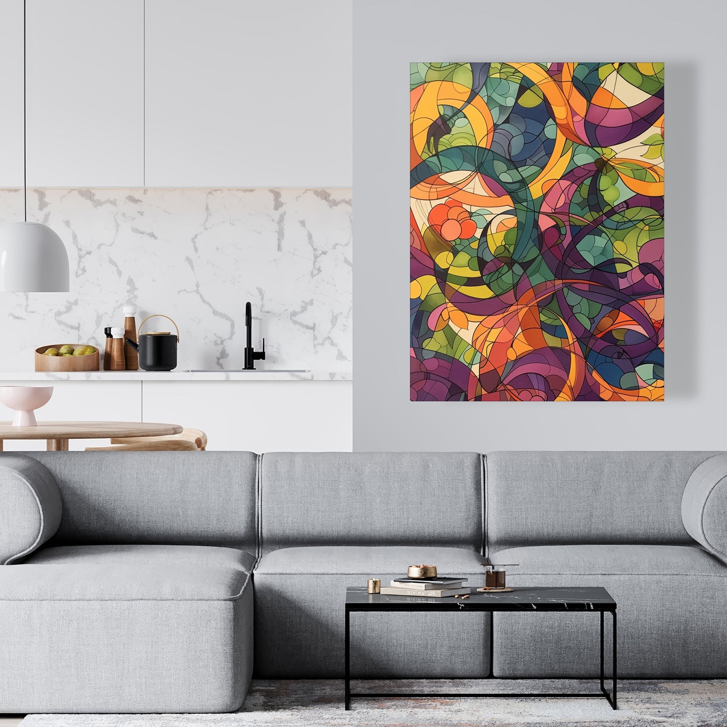 Converge - Purple Canvas Wall Art for Home Decor