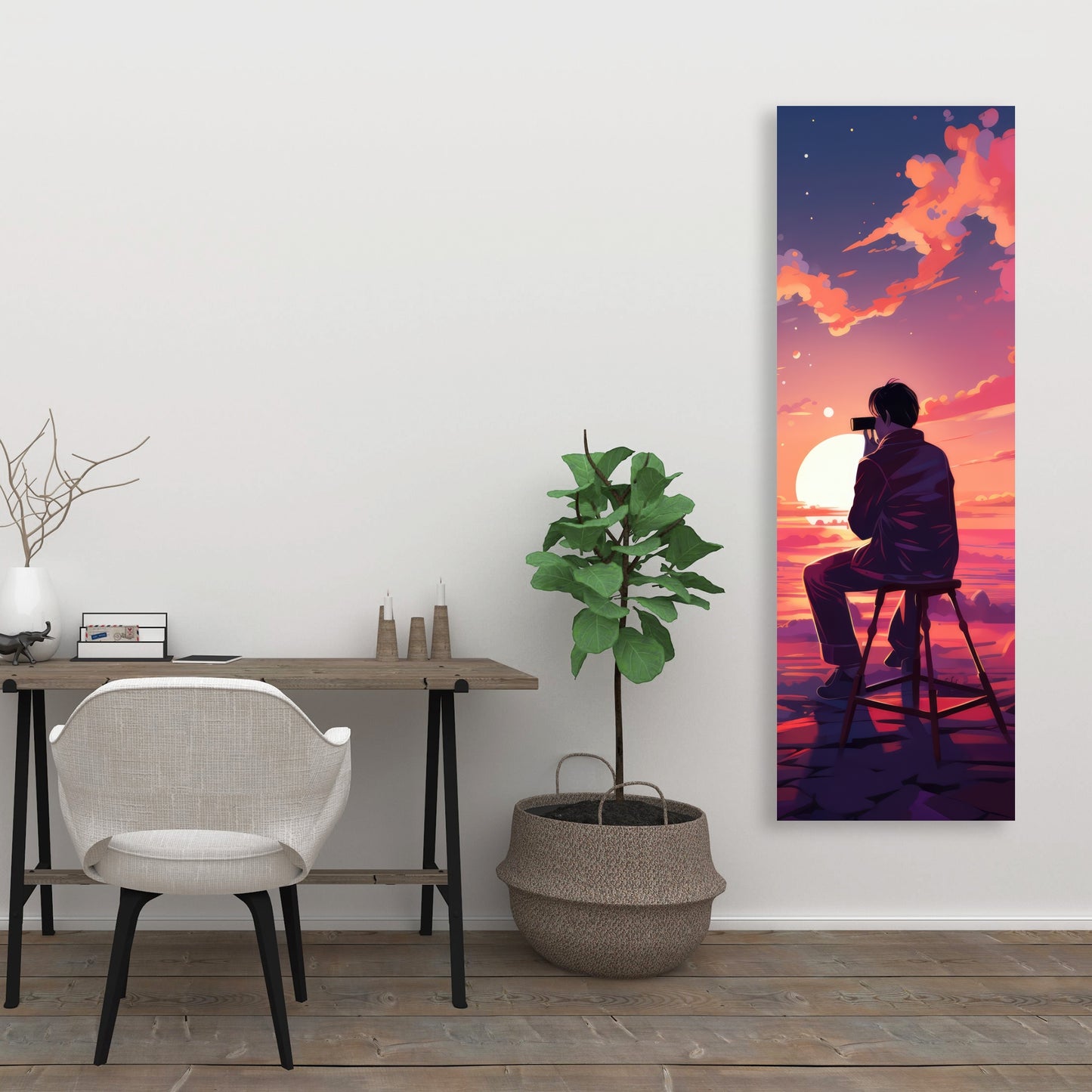 The Observer - Pink Canvas Art for Home Decor | Stylish Accent