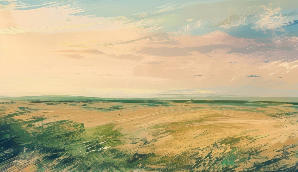Evening in the field - Desk Mat