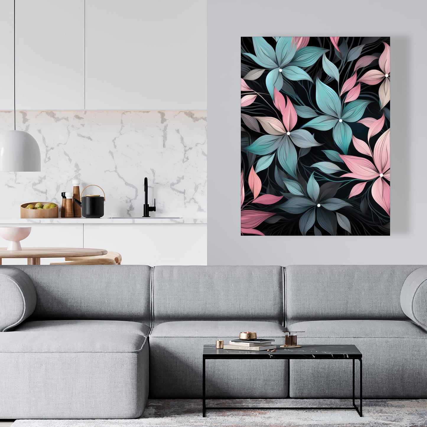 Desaturated flowers - 32"x32" Canvas