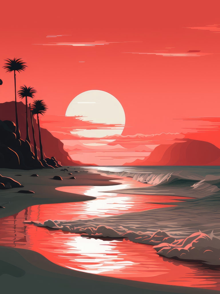 Blood sun - Framed Canvas - Print on demand