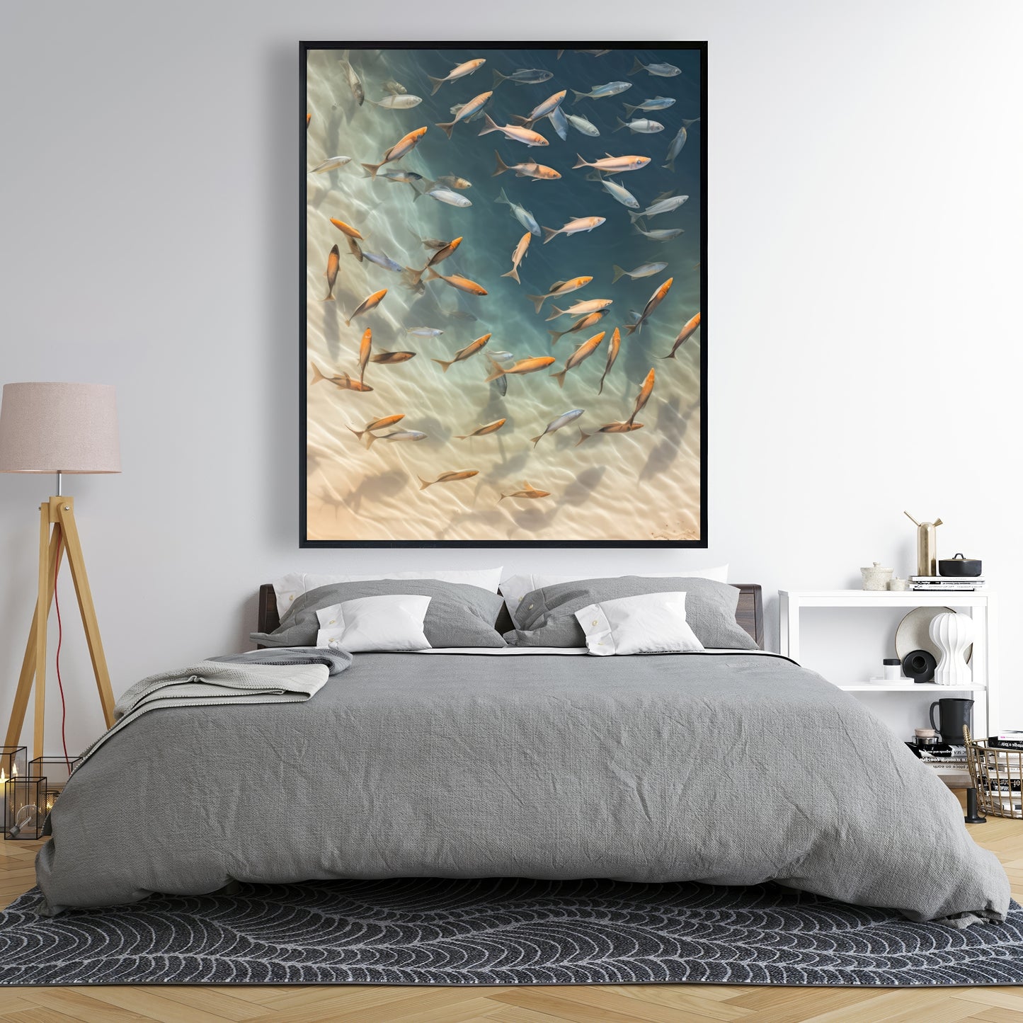 Away from the sand - Framed Canvas - Print on demand