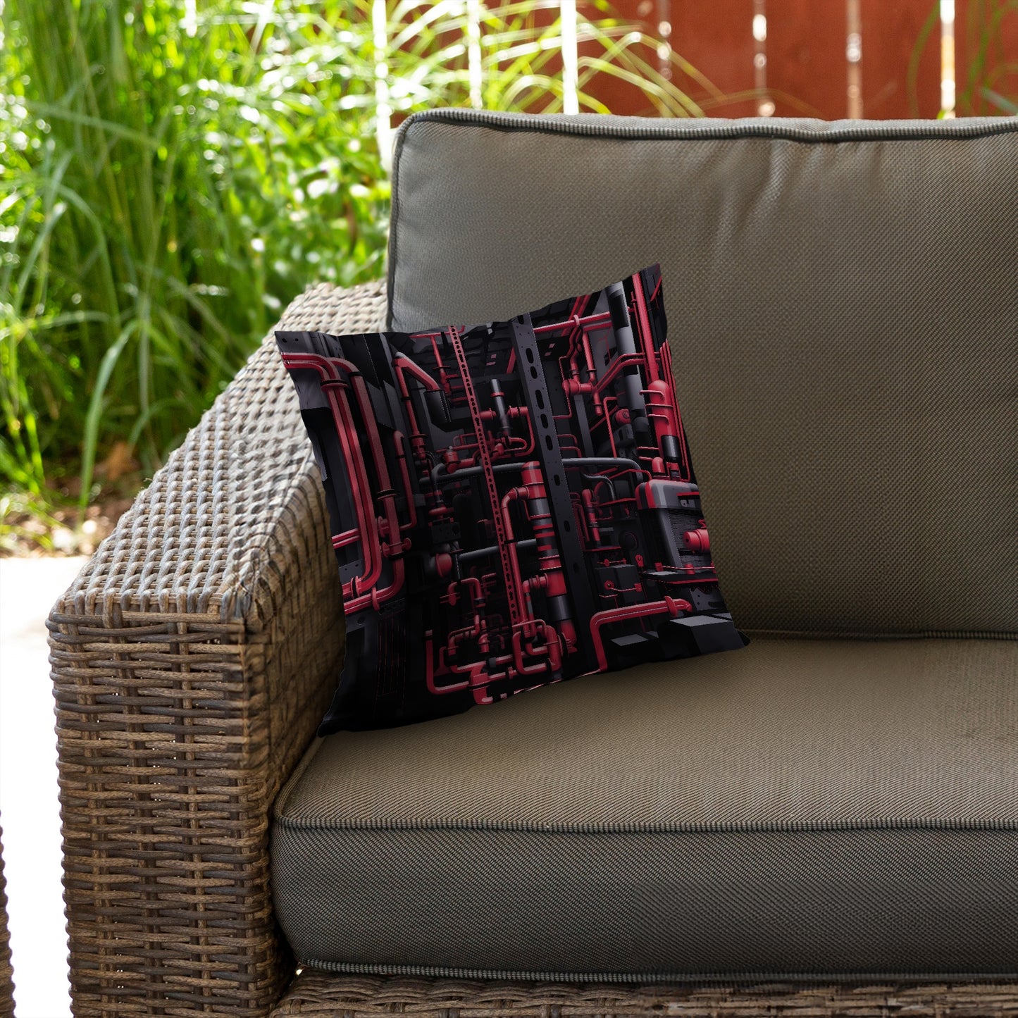 Machinery Black Poly Twill Throw Pillow Insert for Home Decor