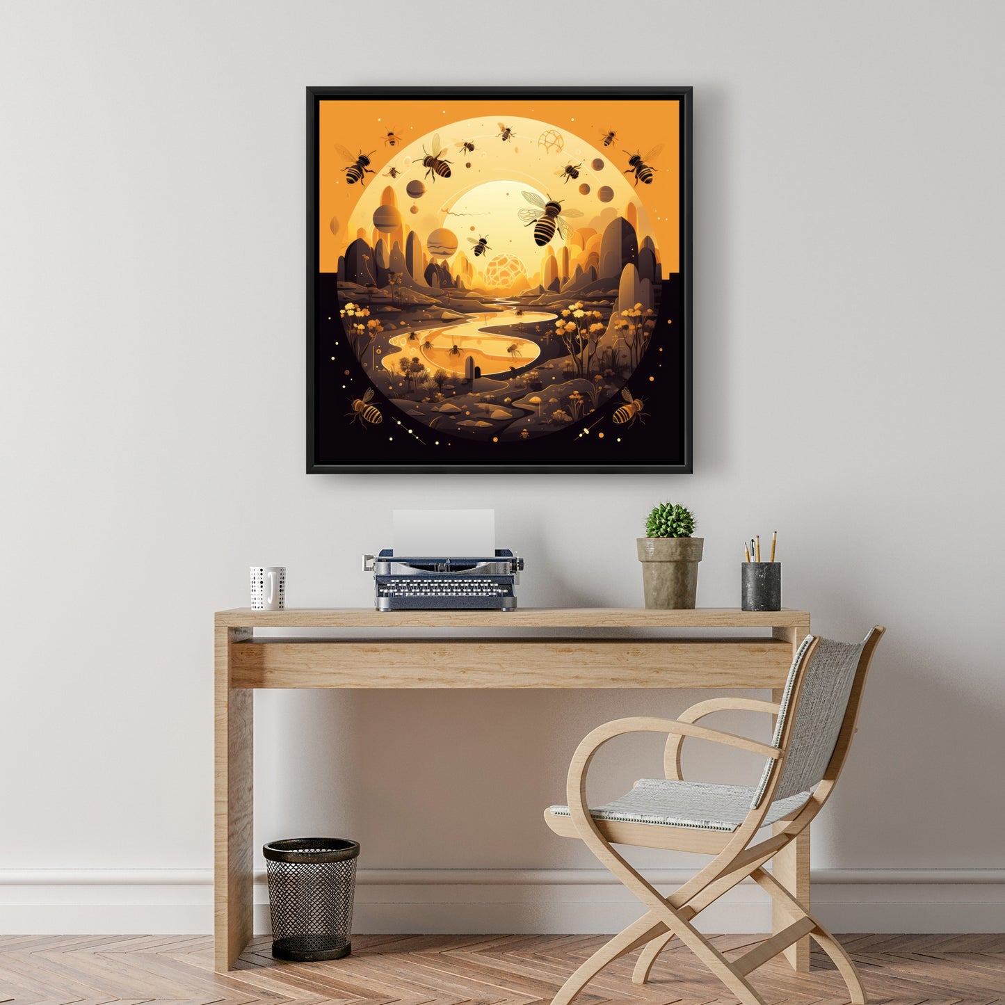 Hive planet - 36"x36" Framed canvas