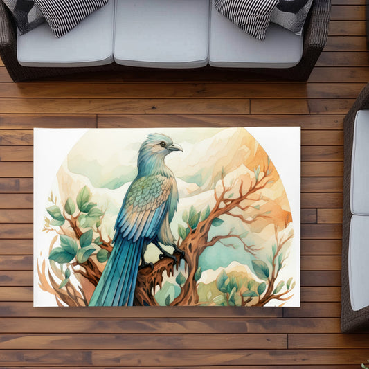 Tapis d'extérieur turquoise perché | Décoration d'intérieur élégante