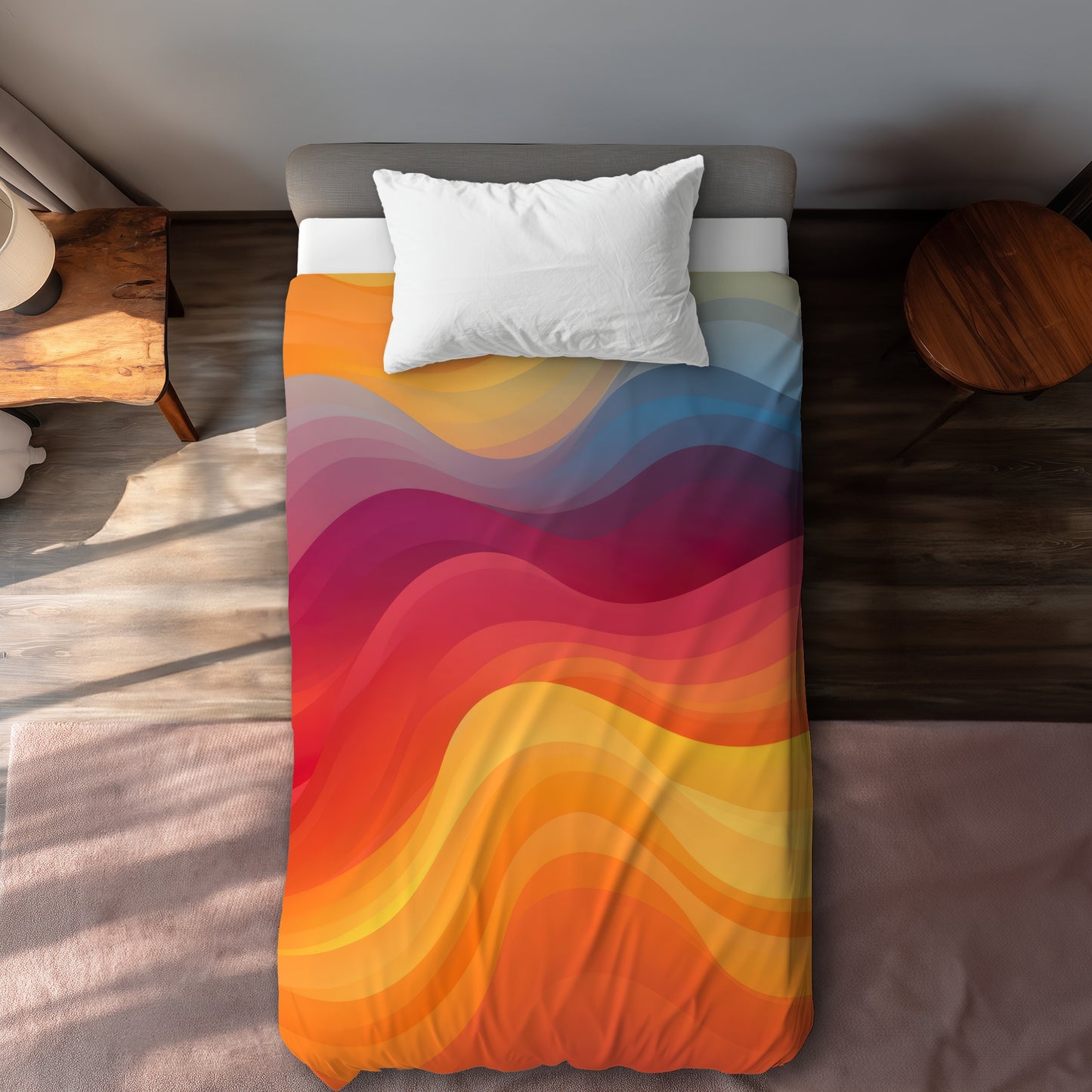 Cloudy sky Orange Duvet Cover | Home Decor Essentials