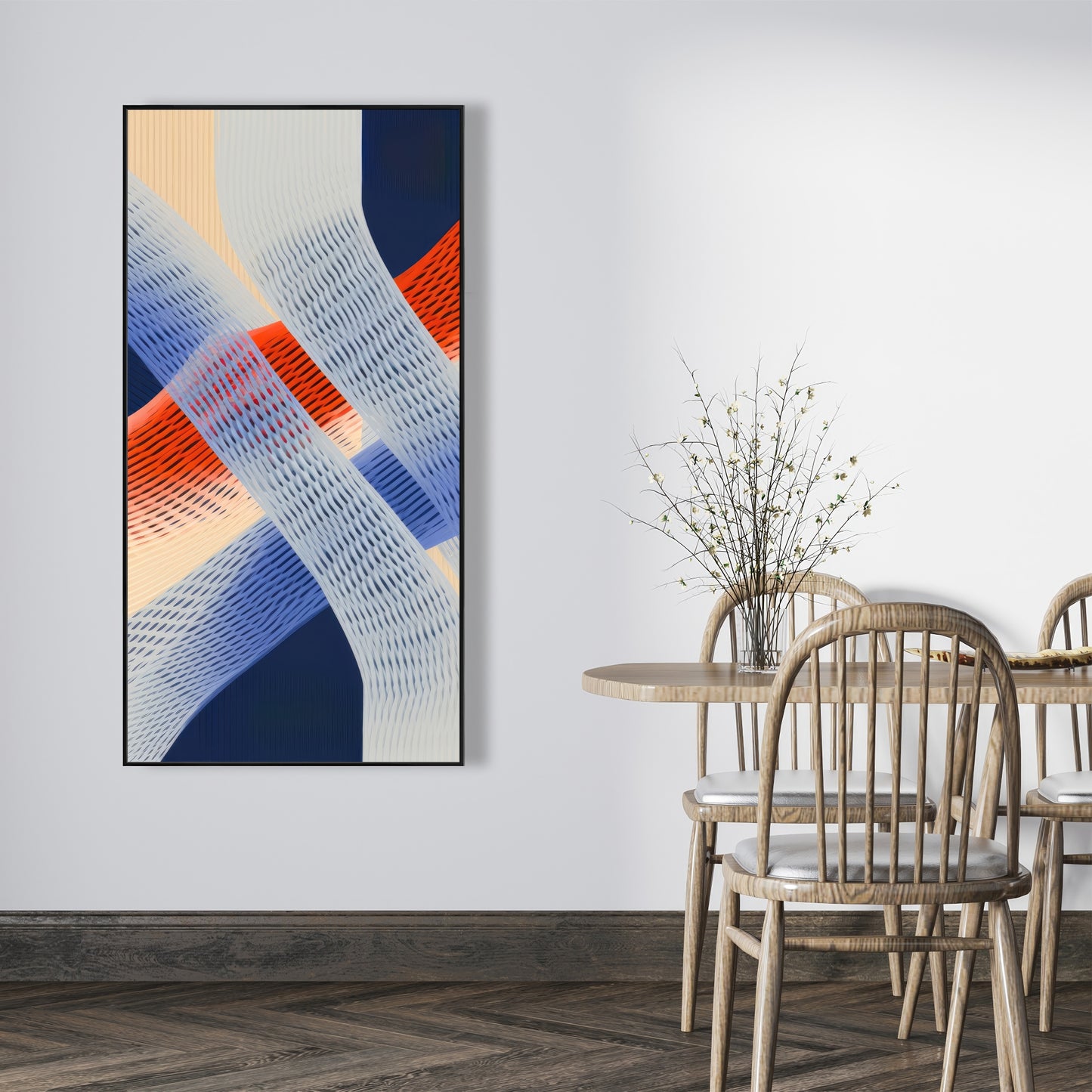 Abstract threading - Framed Canvas - Print on demand