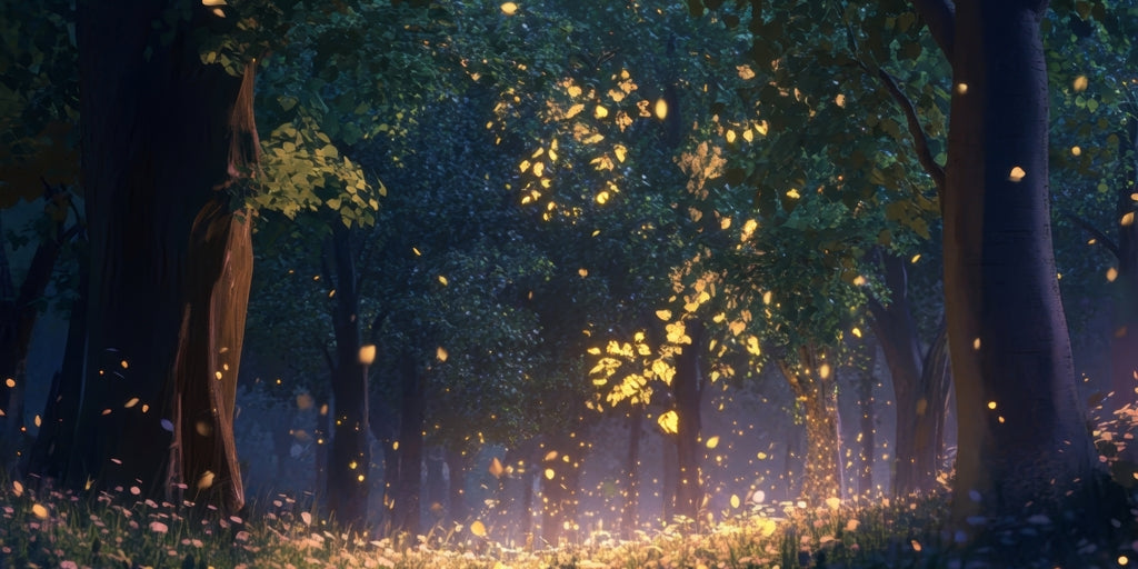 Glowing leaves - Desk Mat