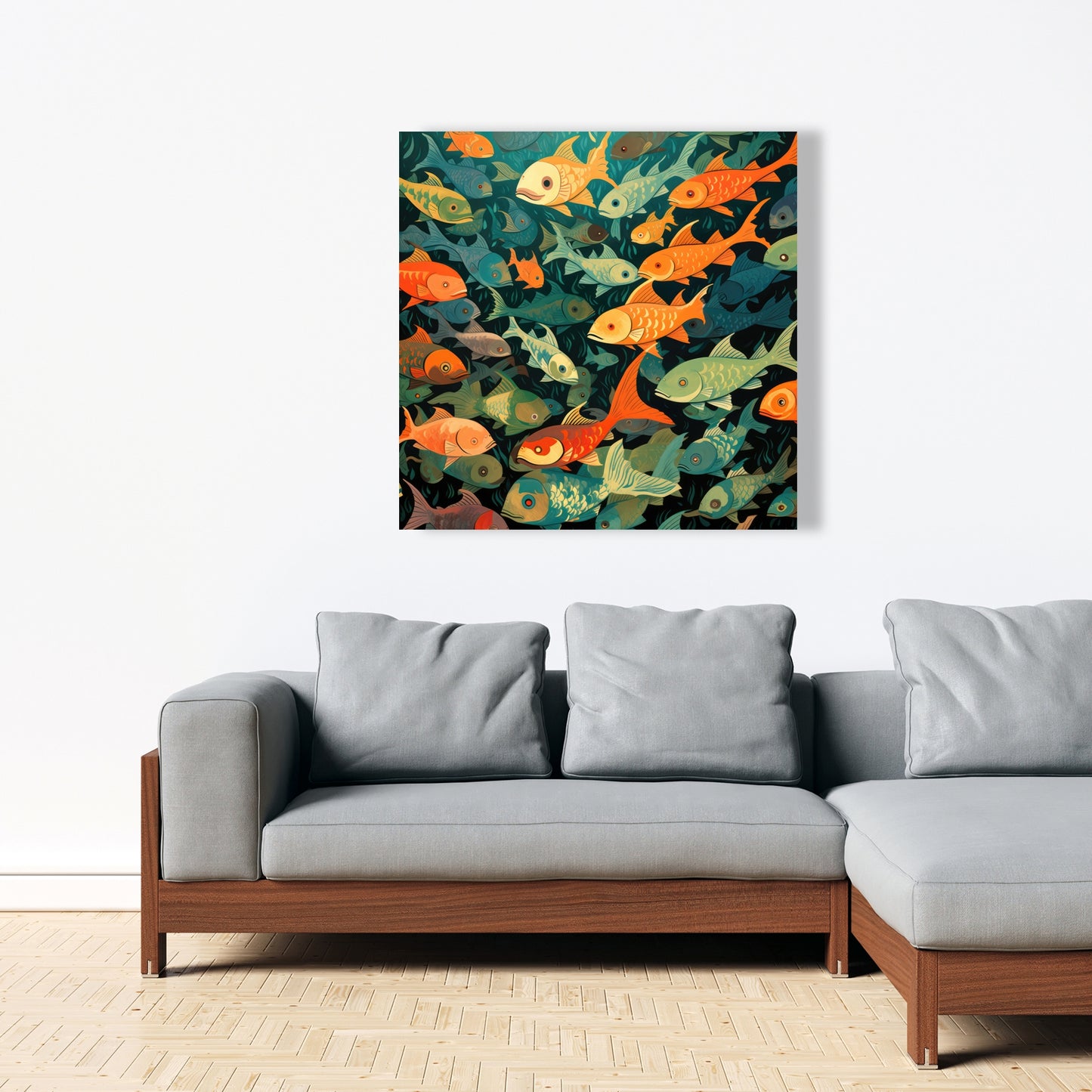 Simple Fishes - Orange Canvas Home Decor for Vibrant Spaces