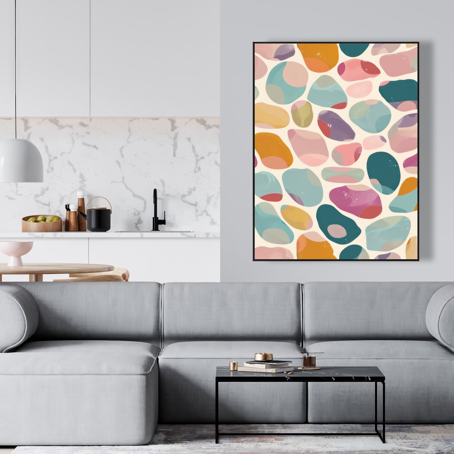 Dots and bops - 36"x36" Framed canvas