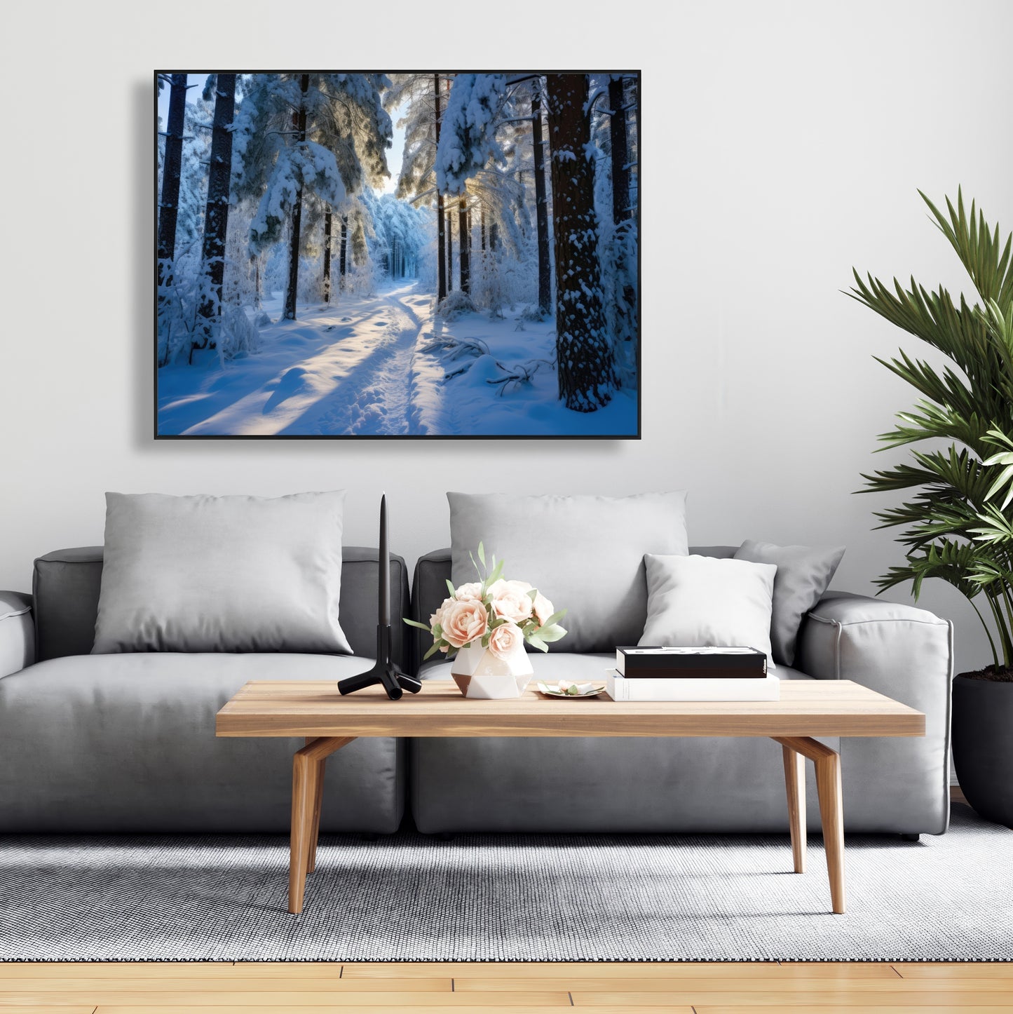 Snowy path - 36"x36" Framed canvas