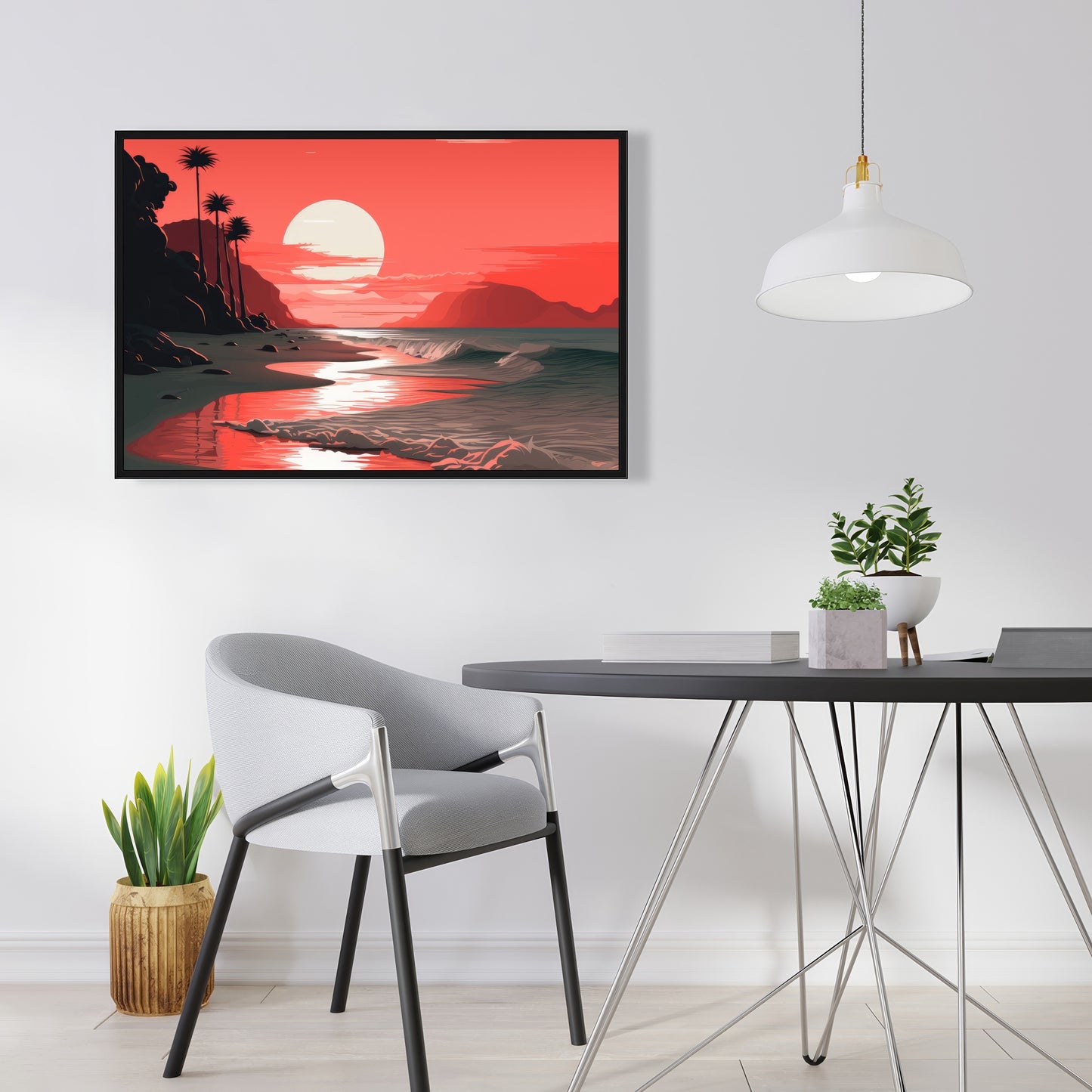 Blood sun - 36"x36" Framed canvas