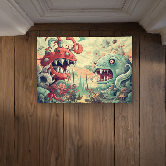 Two Titans Red Indoor Outdoor Door Mat | Home Decor Essential