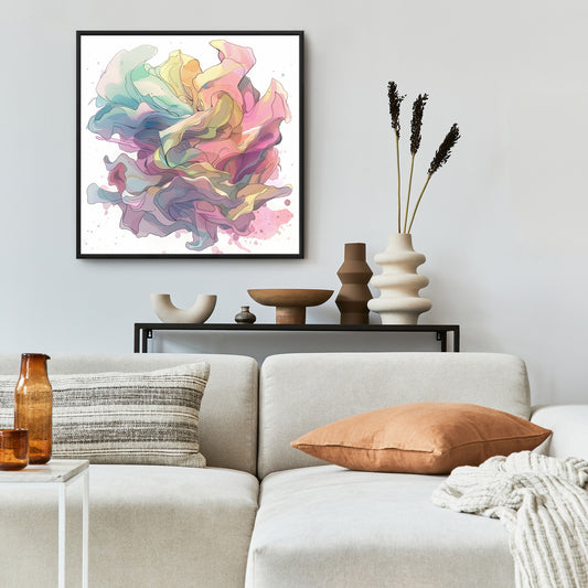 Unfolding - White Framed Canvas for Home Decor | Stylish Art