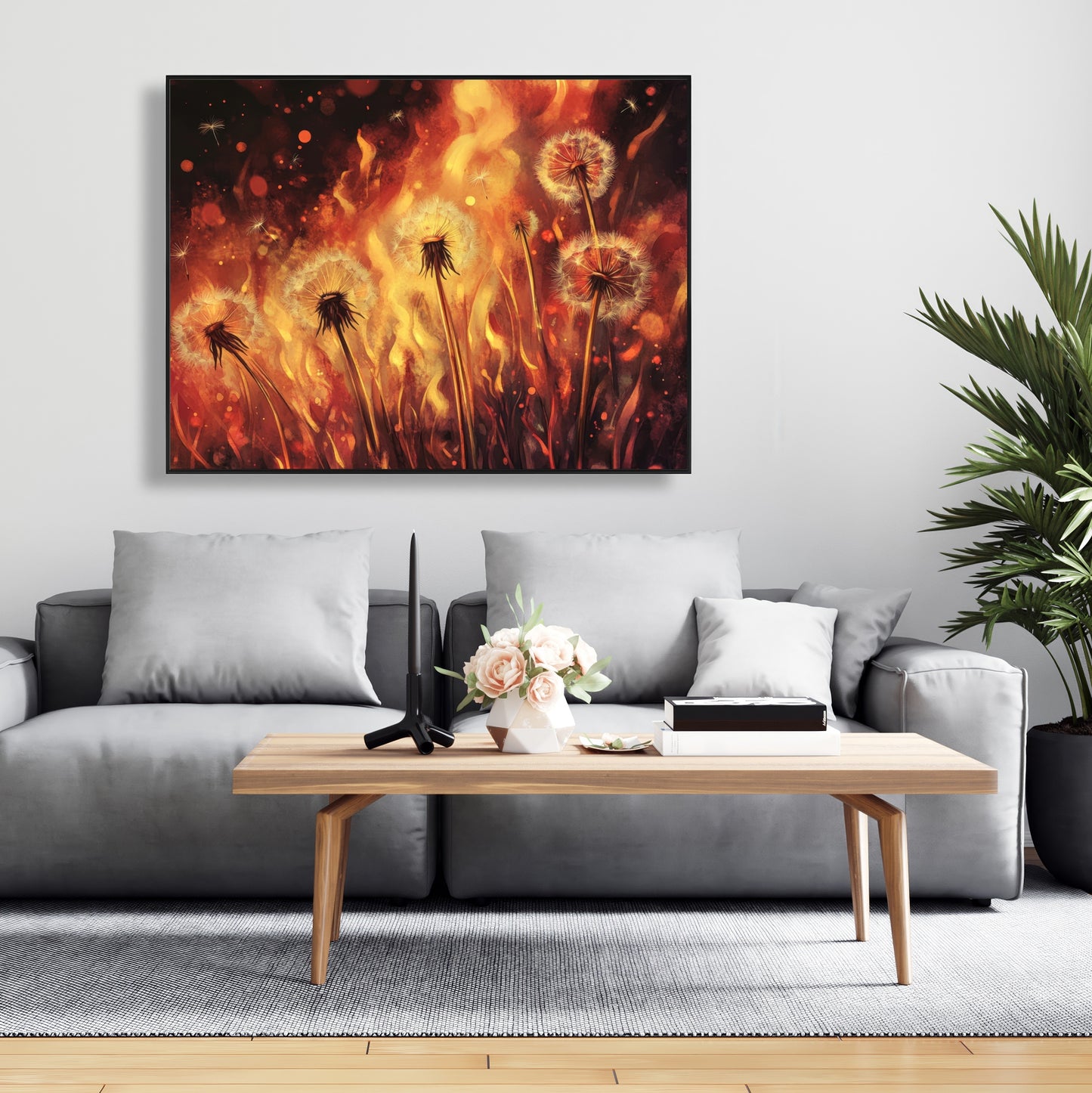 Dandy fire - 48"x60" Framed canvas