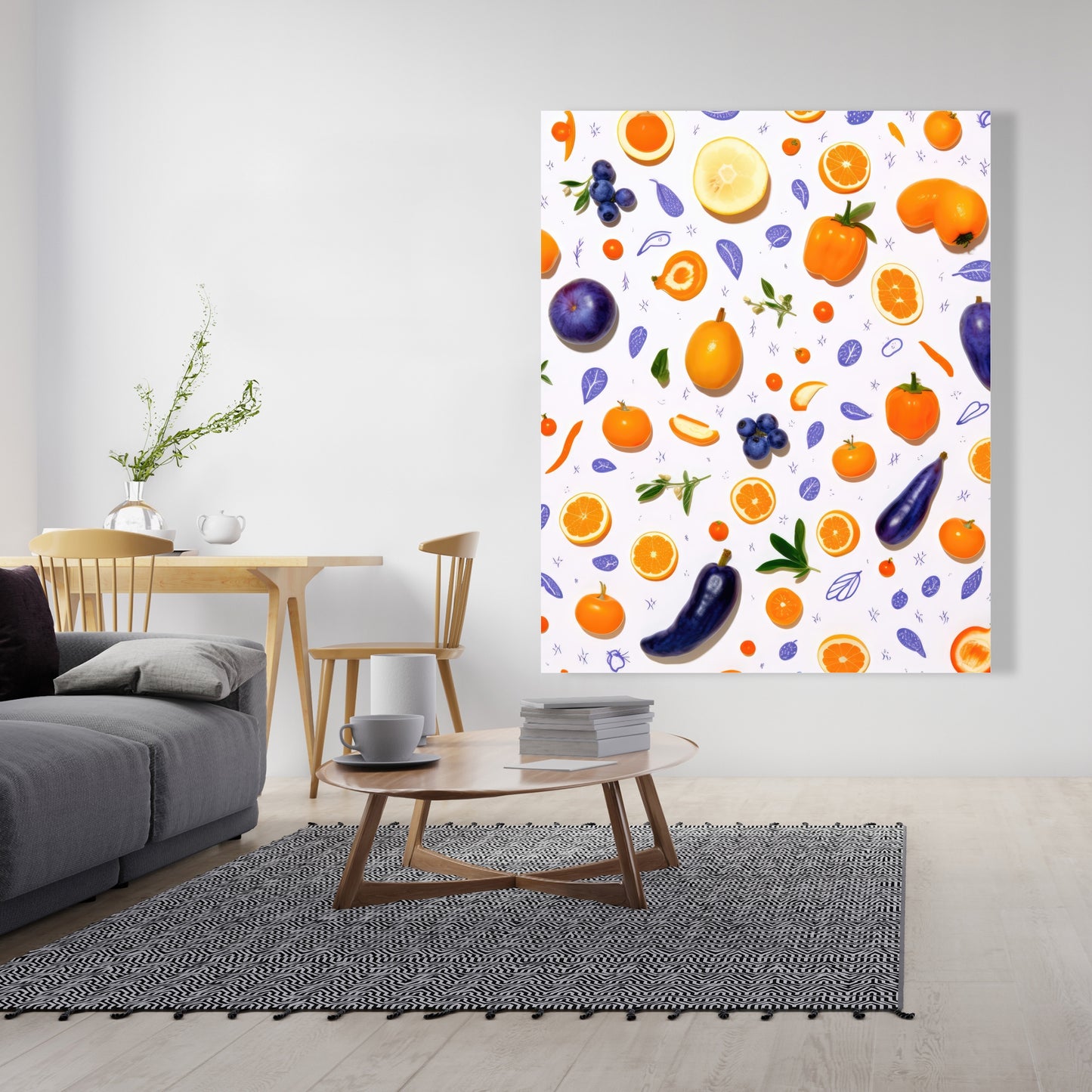 Orange and Purple Canvas - Vibrant Home Decor Art Piece