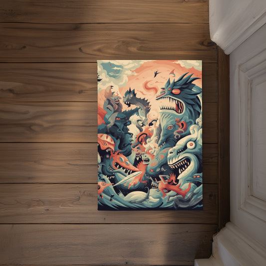 Before time Orange Indoor Outdoor Door Mat | Home Decor