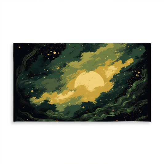 Cloudy Star Yellow Indoor Outdoor Tablecloth for Home Decor