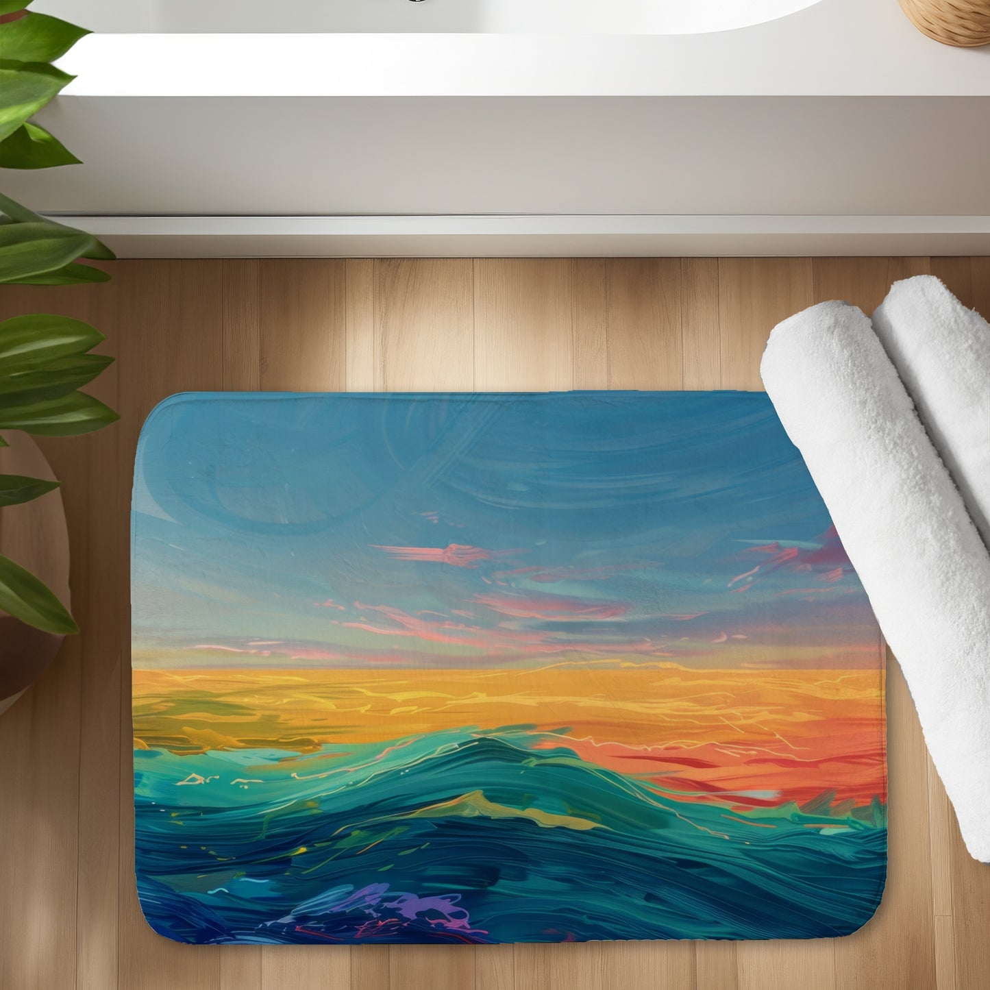 Watercolors - 17"x24" Bath mat
